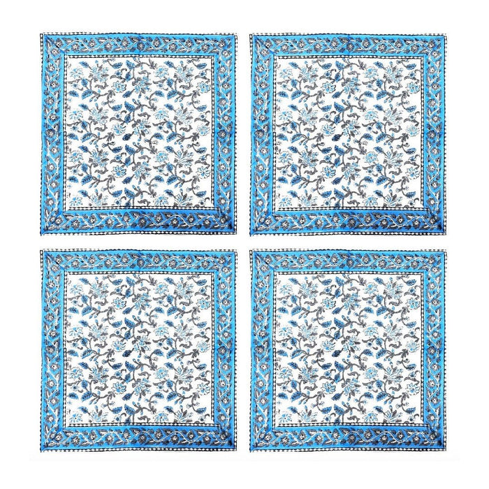 Traditional Handblock Blue/White Napkins | SET OF 4 - Suzie Anderson Home