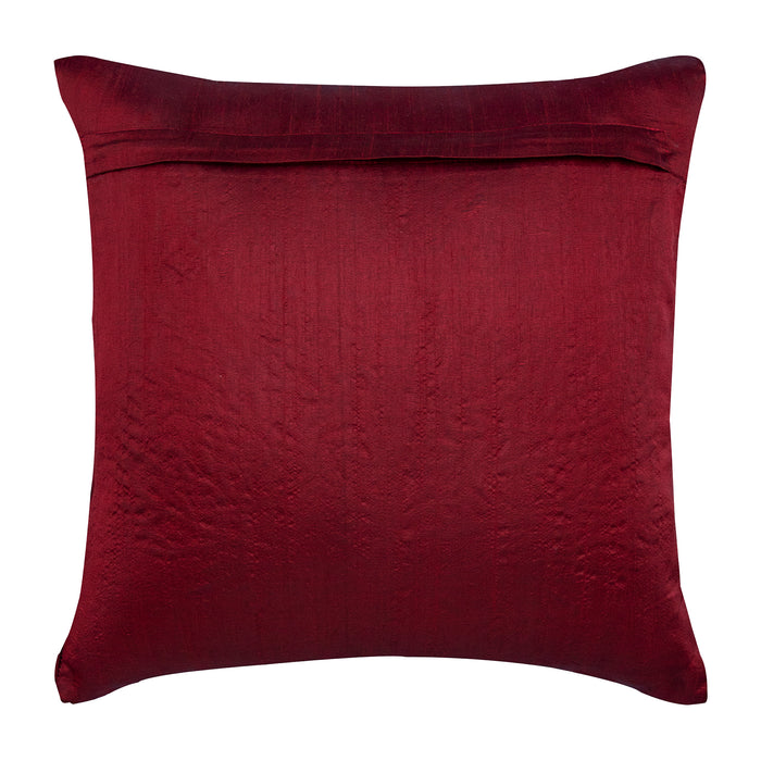 Tree Of Joy - Deep Red Art Silk Throw Pillow Cover