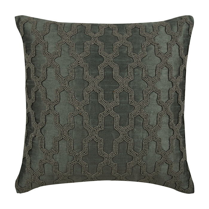 Trellis Cafe Runway - Ivory Silk Throw Pillow Cover