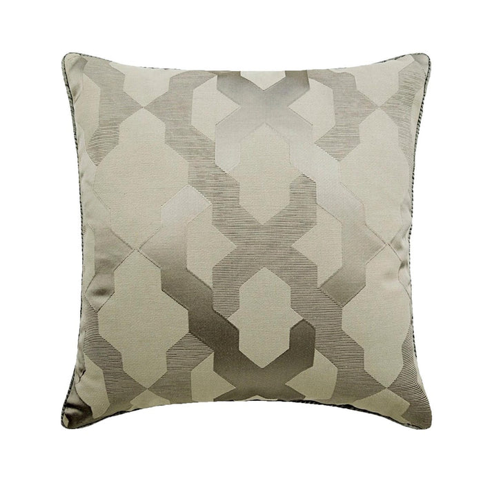 Trellis Shine - Gray Jacquard Silk Decorative Euro Sham