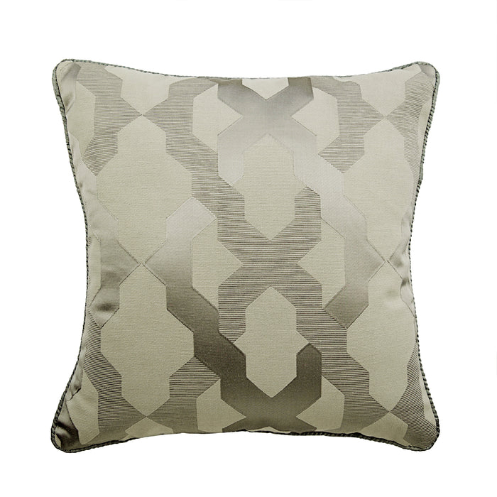 Trellis Shine - Gray Jacquard Silk Decorative Euro Sham