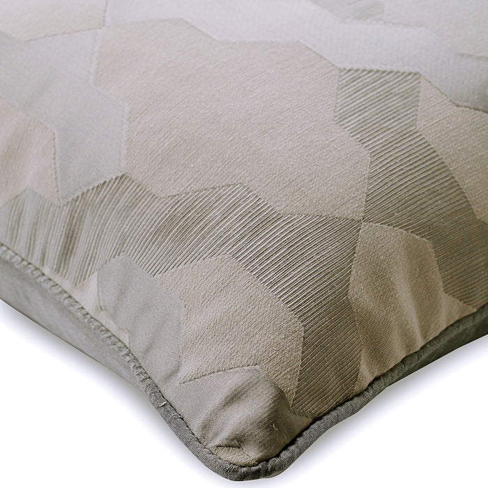 Trellis Shine - Gray Jacquard Silk Throw Pillow Cover