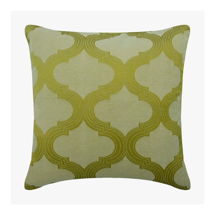 Trellis Weave Green Geometric Throw Pillow Cover