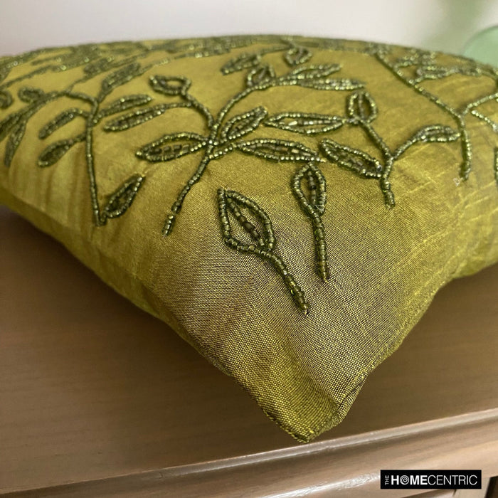 Tropical - Green Art Silk Decorative Euro Sham