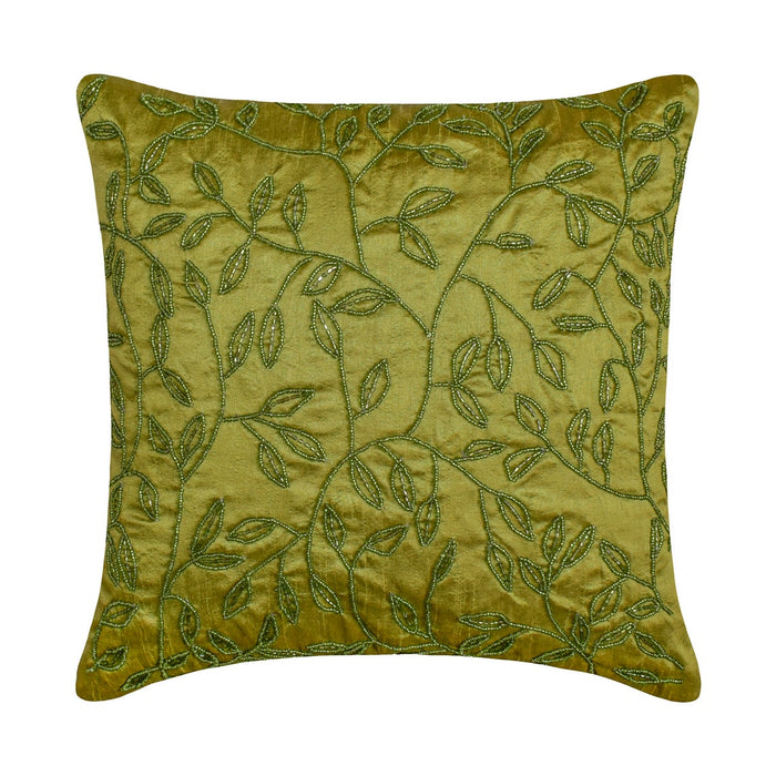 Tropical - Green Art Silk Throw Pillow Cover