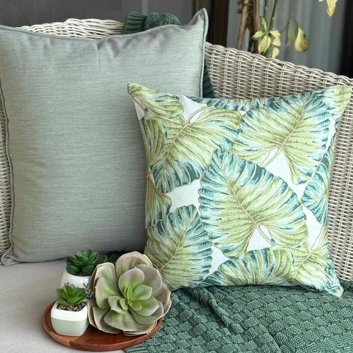 Tropical Breeze - Green Cotton Decorative Euro Sham