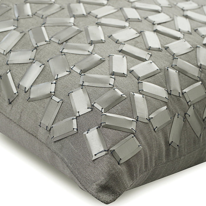 True Silver - Silver Art Silk Throw Pillow Cover