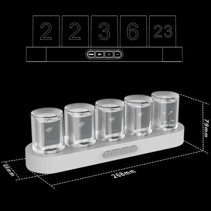 Luxury Tube Clock with LED Glow - cocobear