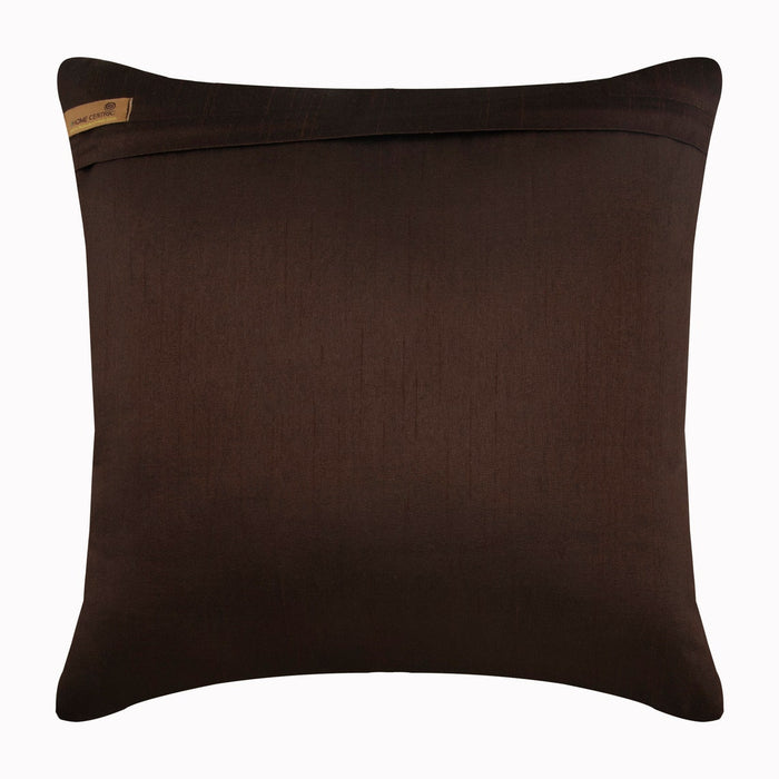 Tulip Tropicava - Dark Brown Art Silk Throw Pillow Cover