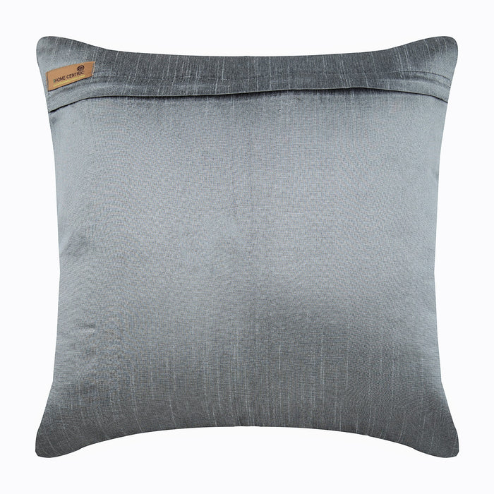 Turkish Dream - Gray Art Silk Throw Pillow Cover