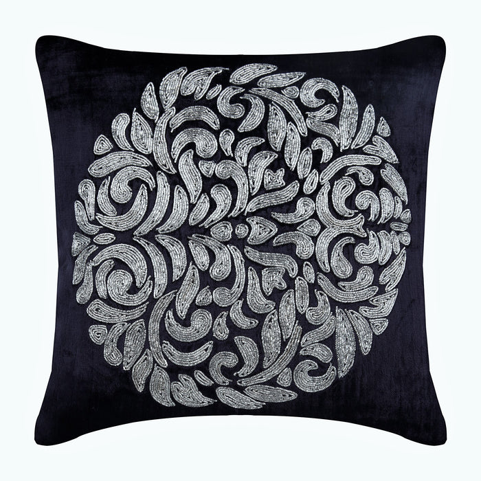 Turkish Dream - Gray Art Silk Throw Pillow Cover