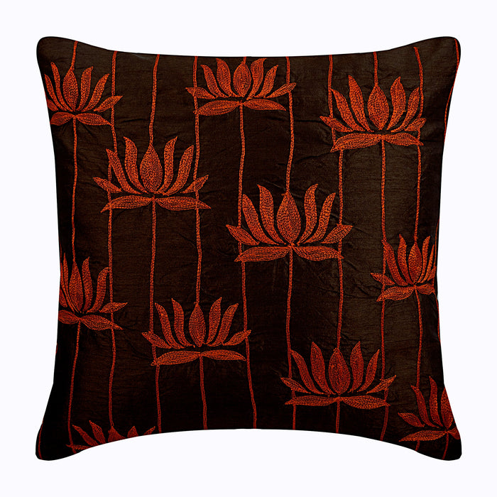 Two Tone Lotus - Purple Art Silk Throw Pillow Cover