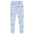 Under the Sea kawaii leggings in blue with lavender starfish and pink jellyfish