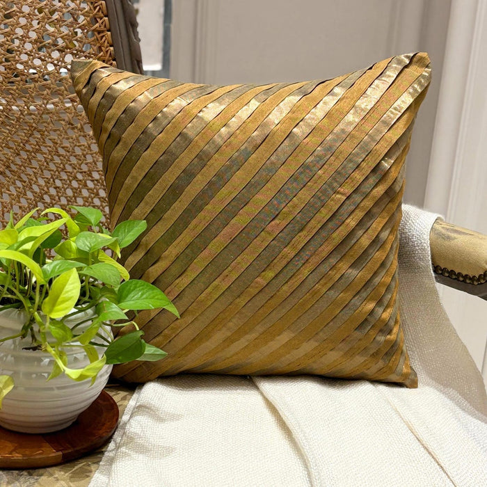 Unfolding Gold Copper Pillow Cover