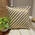 Unfolding Ivory Antique Gold - Ivory Art Silk Throw Pillow Cover