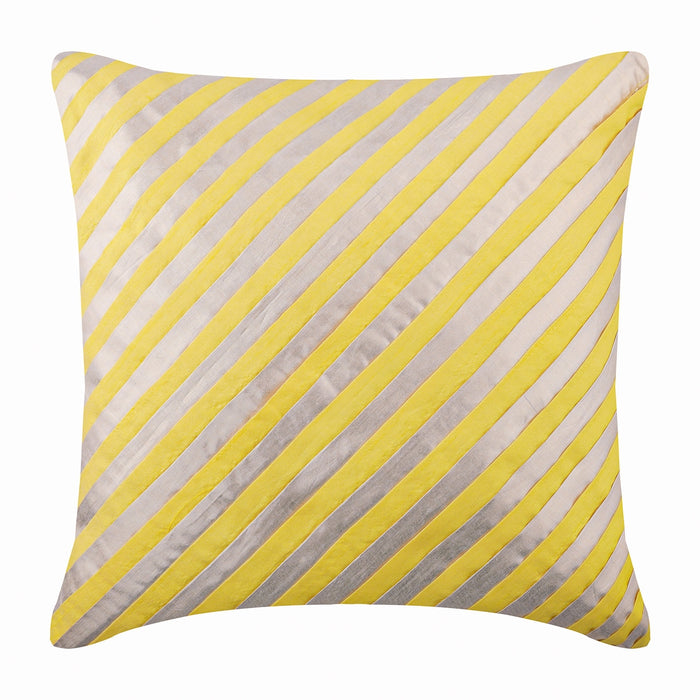 Unfolding Yellow - Yellow Art Silk Throw Pillow Cover