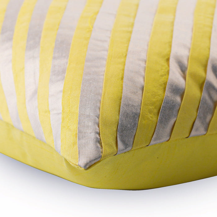 Unfolding Yellow - Yellow Art Silk Throw Pillow Cover