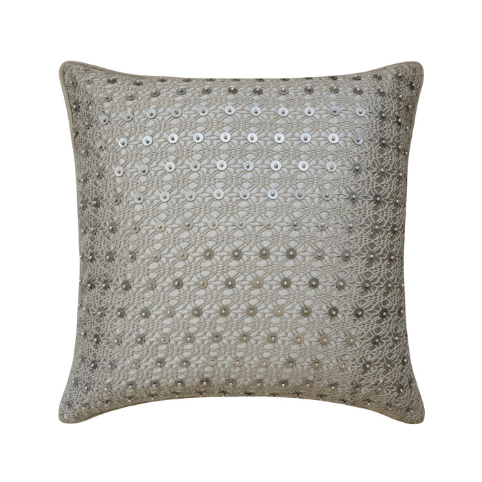 Vanilla Face - Silver Silk Throw Pillow Cover