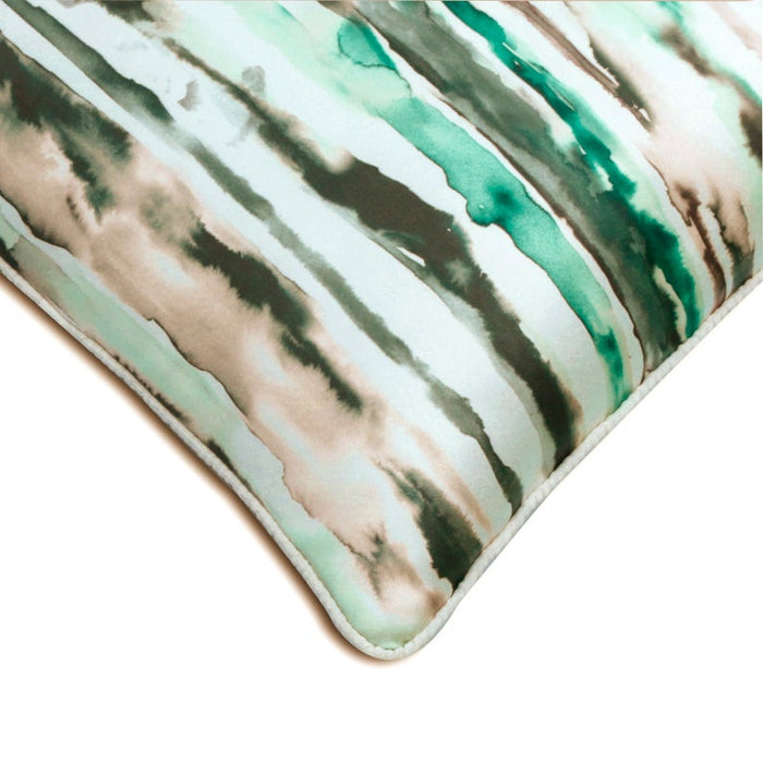 Verandah - Green Satin Decorative Euro Sham