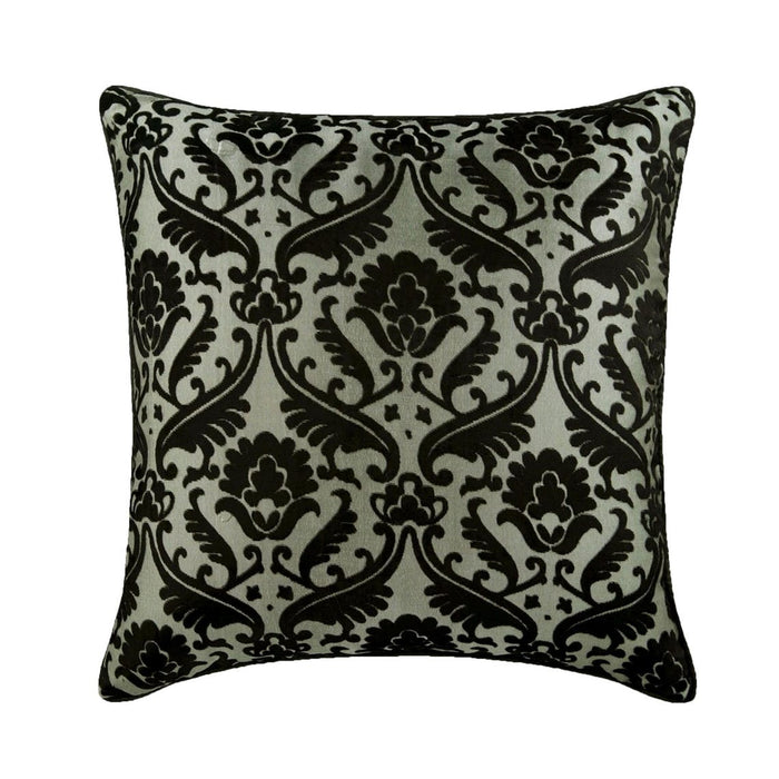 Victorian Black - Black Velvet Throw Pillow Cover
