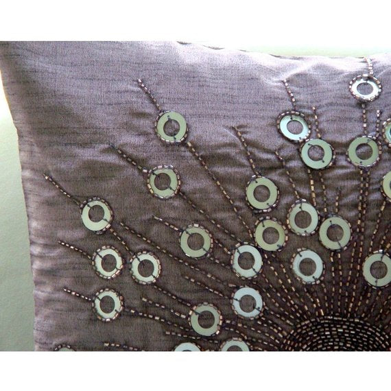 Violet Light - Purple Art Silk Throw Pillow Cover