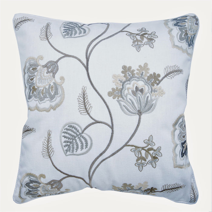 Waking Up To Bloom - Ivory Cotton Linen Decorative Euro Sham