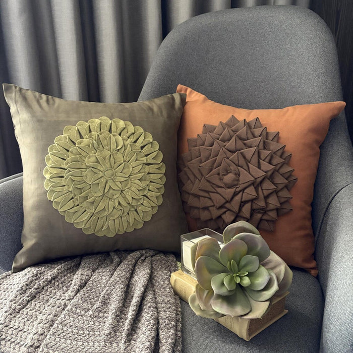 Warm Summer - Rust Suede Decorative Euro Sham
