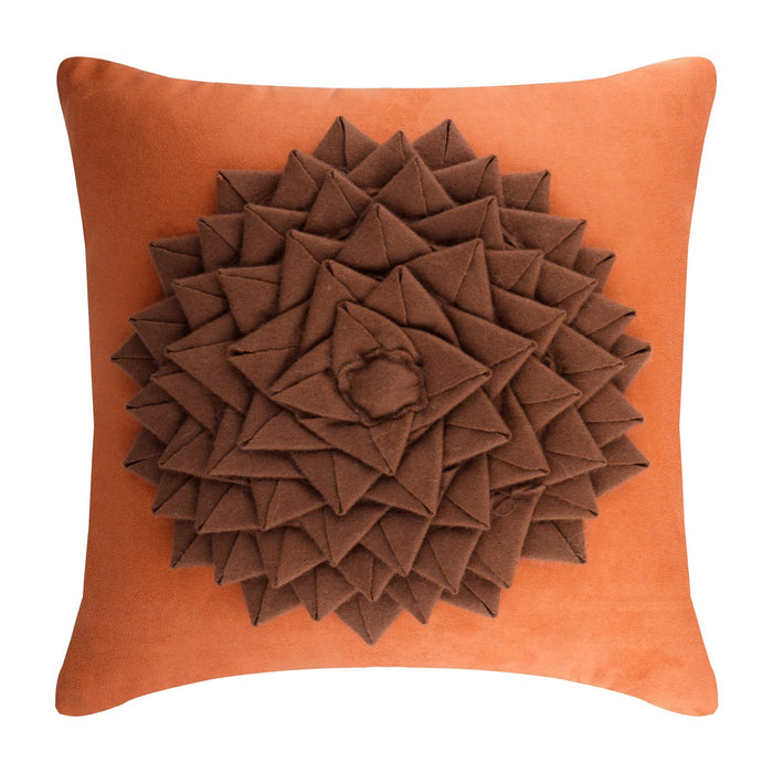 Warm Summer - Rust Suede Decorative Euro Sham