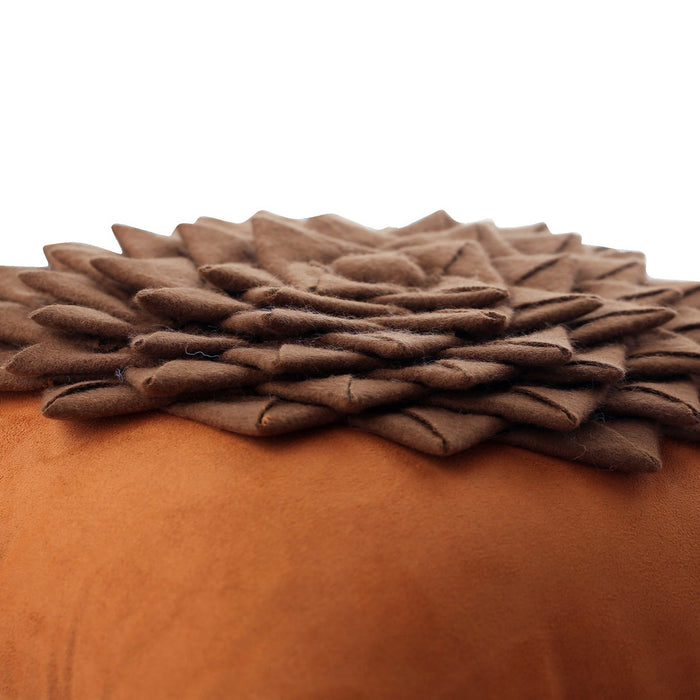Warm Summer - Rust Suede Decorative Euro Sham
