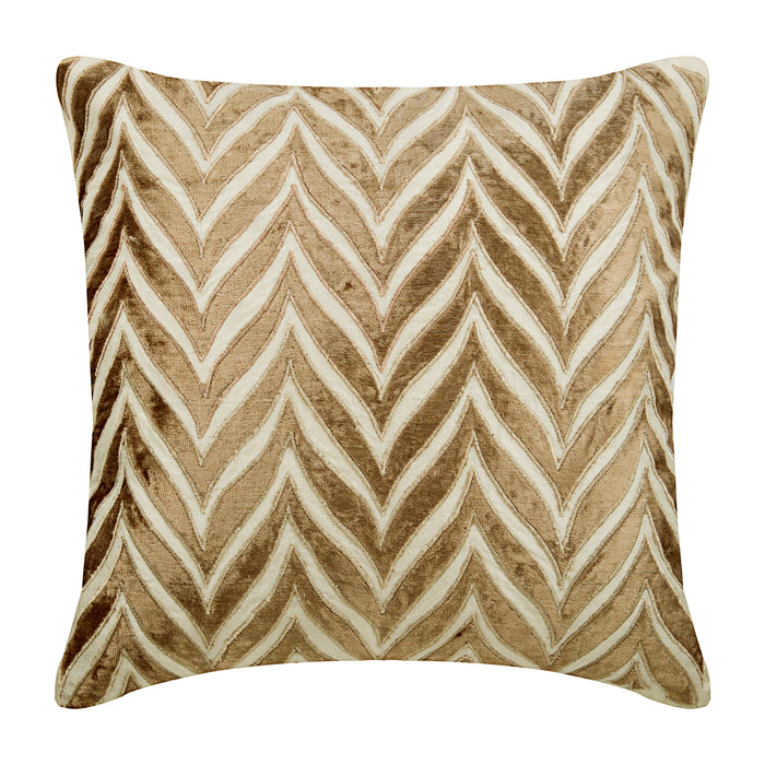 We Danced Chevron - Ivory Velvet Decorative Euro Sham
