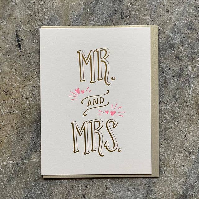 Wedding Card: Mr. and Mrs., Letterpress
