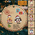 We've Been Good Dogs Letter Background Circle Ceramic Ornament - Personalized Dog Lovers Decorative Christmas Ornament
