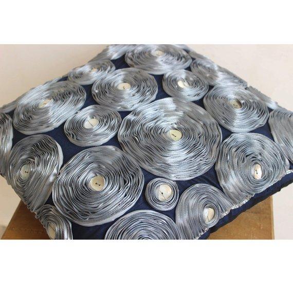 Whirlwind - Gray Art Silk Decorative Euro Sham