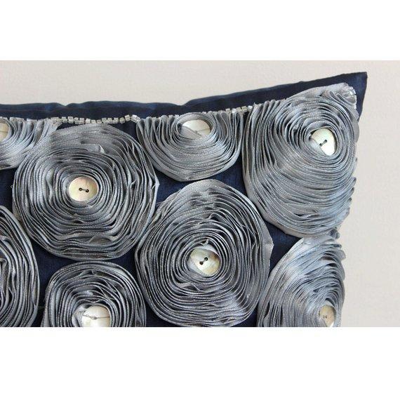 Whirlwind - Gray Art Silk Decorative Euro Sham