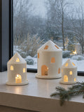 White Ceramic House Ornament - 3 Sizes
