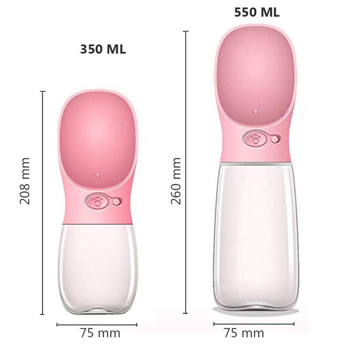 White Portable Water Bottle - Dogs and Horses