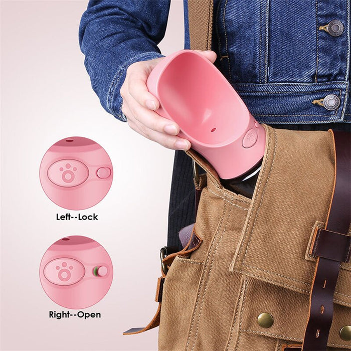 White Portable Water Bottle - Dogs and Horses