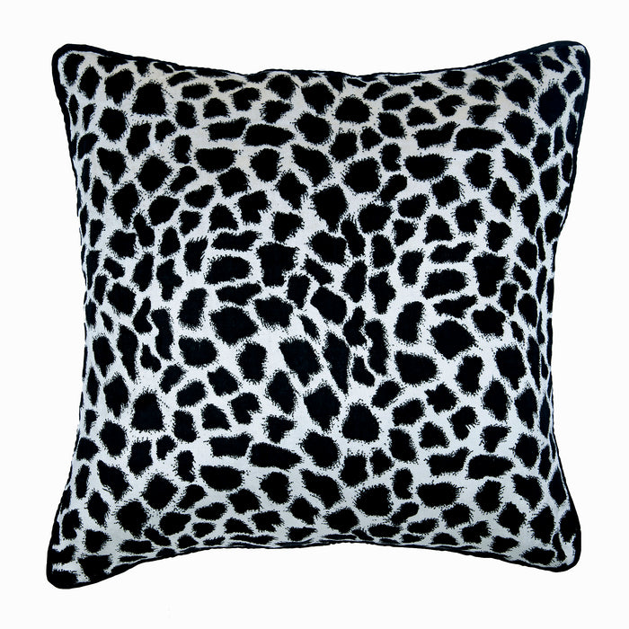 Wild Jungle - Black N White Velvet Decorative Euro Sham