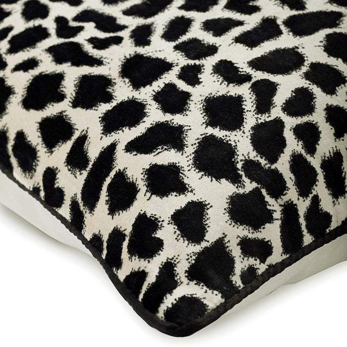 Wild Jungle - Black N White Velvet Decorative Euro Sham