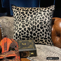 Wild Jungle - Black N White Velvet Throw Pillow Cover