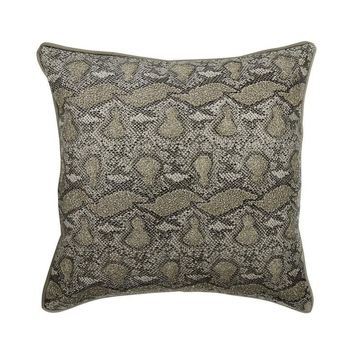 Wild Side Silver Beaded Decorative Euro Sham