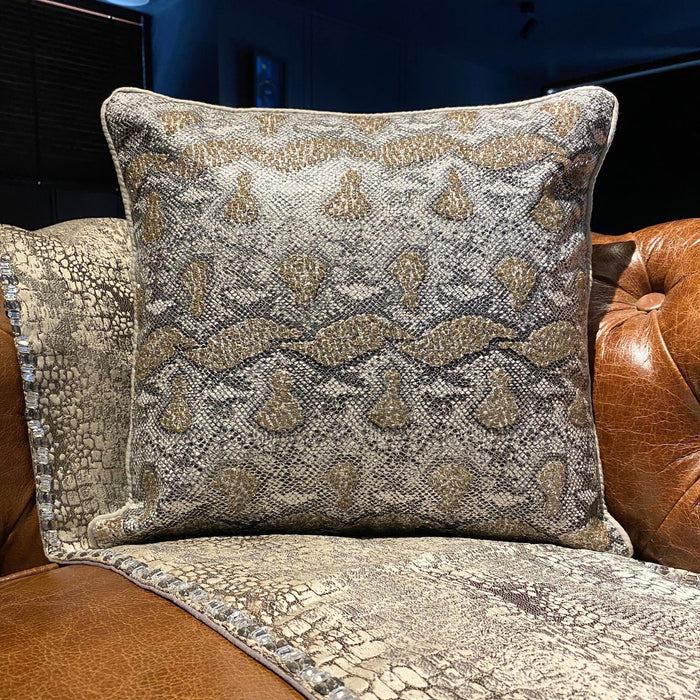Wild Side - Silver Faux Leather Decorative Euro Sham