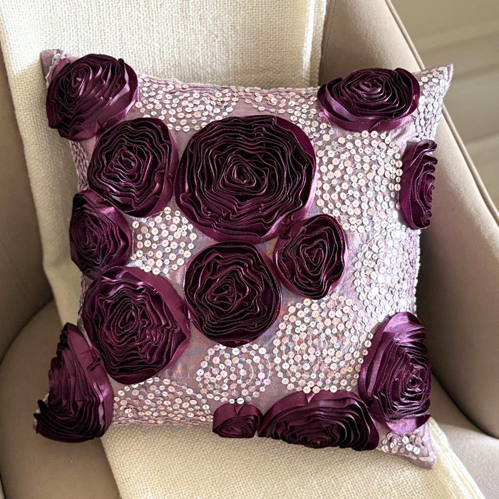 Wine And Roses - Vine Art Silk Throw Pillow Cover