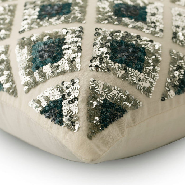 Wishful Bling - Blue Linen Decorative Euro Sham