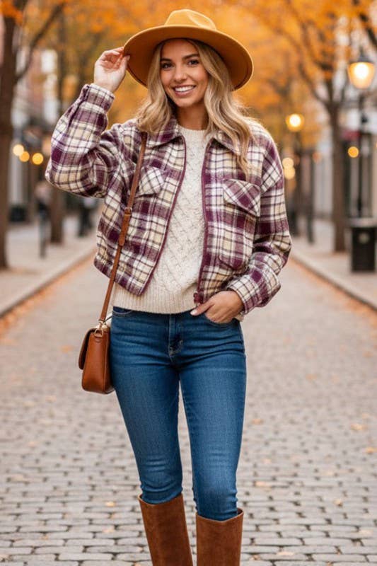WJ8225A Jacket Burgundy Combo