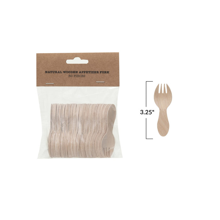 Wood Appetizer Fork Set/50 #Df8343