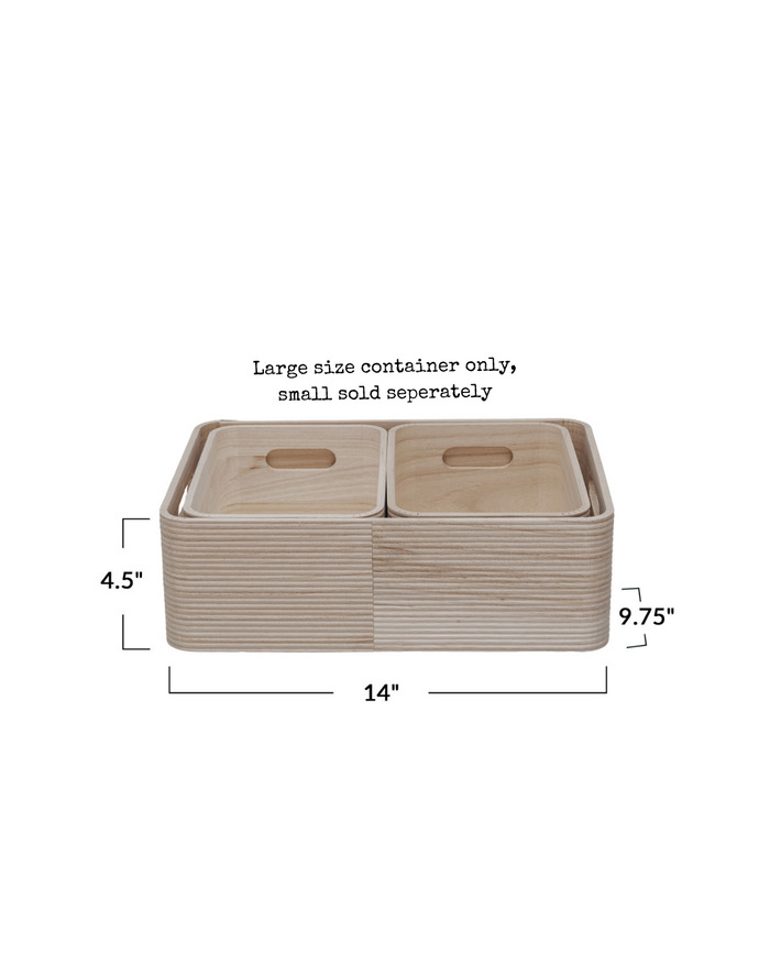 Wood Container W/Handles Large #AH3556