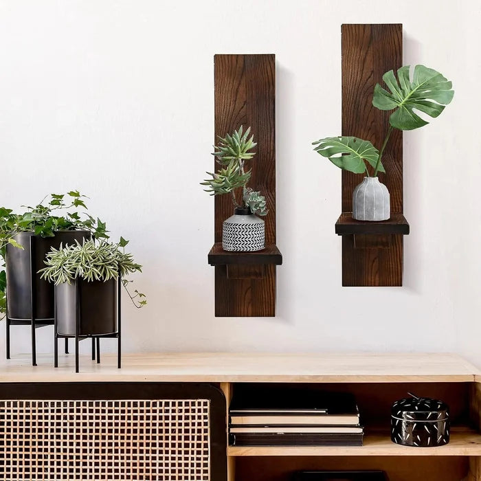 Wooden Wall Candle Sconces
