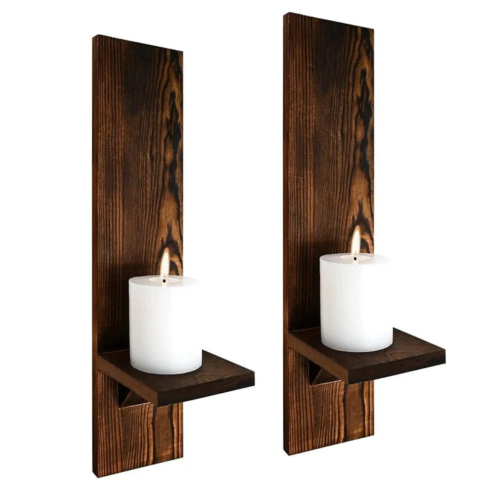 Wooden Wall Candle Sconces