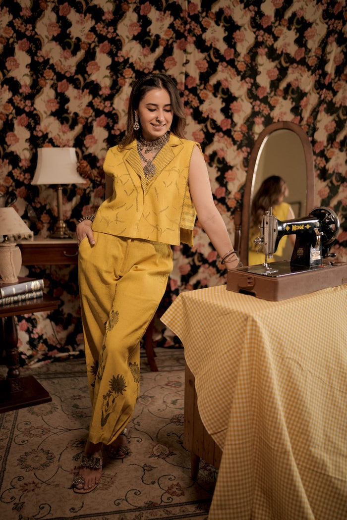 Yellow linen co ord set Singapore